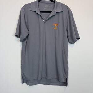 Tennessee Volunteers grey embroidered mens popover golf polo size LG bacon & co